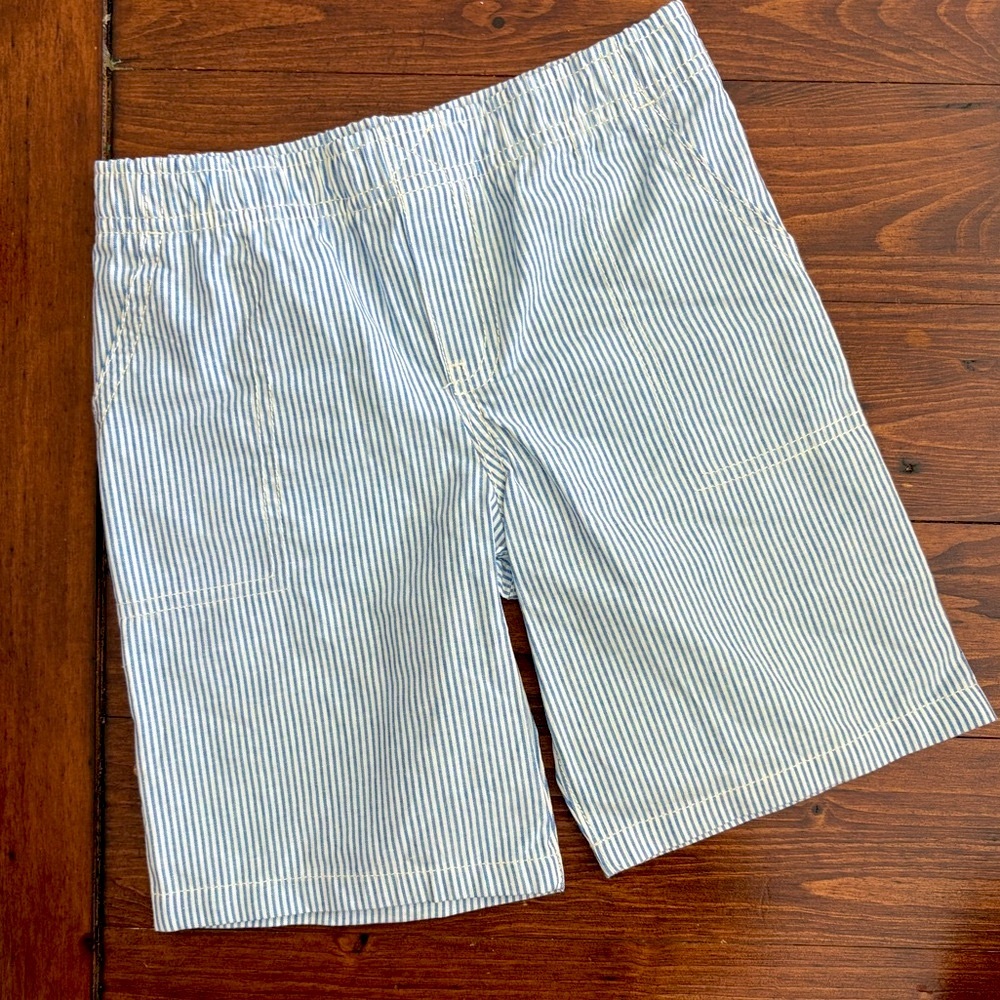 NEW Carters Boys Striped Blue White Pull On Shorts Sz 5T